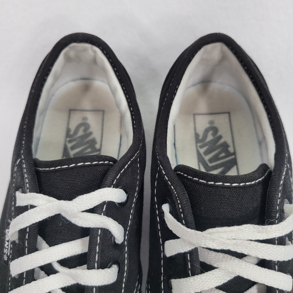 Vans Shoes Womens 6.5 Black White Low Top Lace Up Skate Sneakers Canvas Classic - Picture 5 of 9